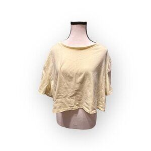 Women’s Womance Pale Yellow Classic Crop Tee XL